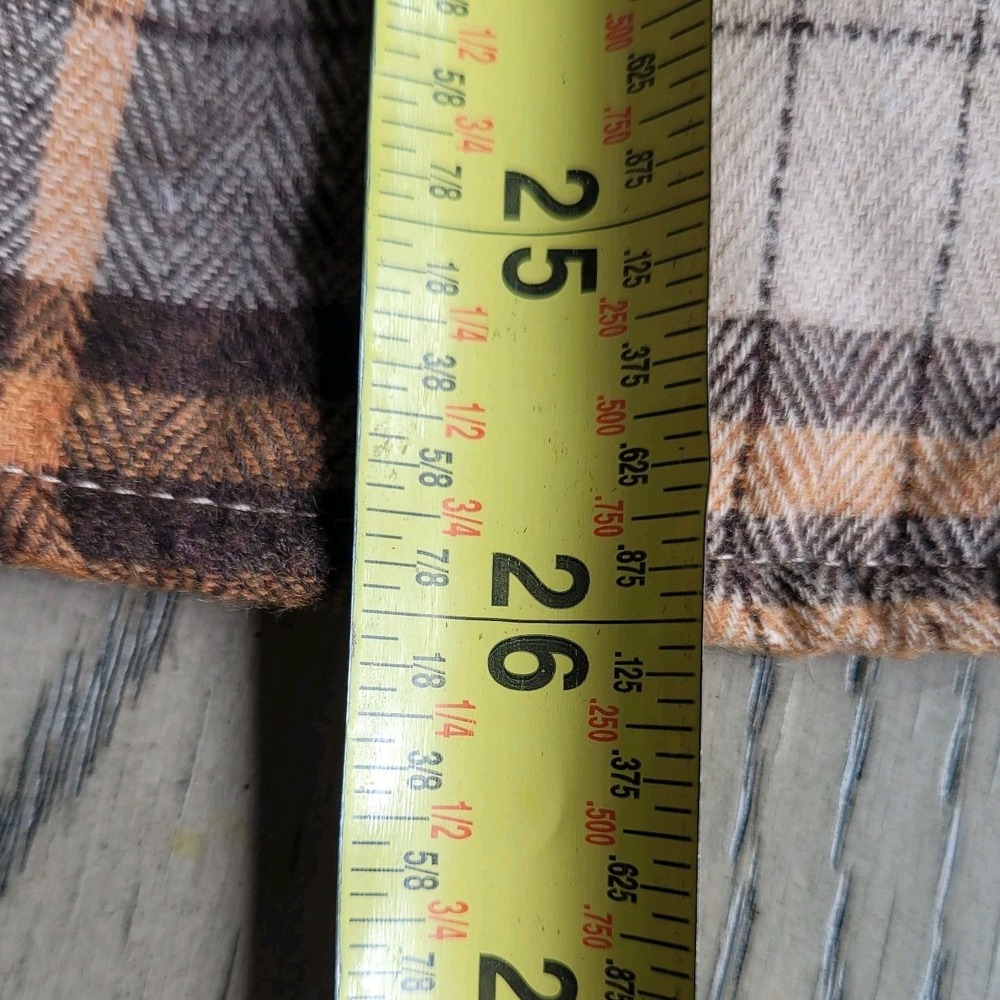 Miss Sparkling Women's Plaid Sherpa Lined Button Jacket XL Brown Beige Orange - Picture 6 of 7